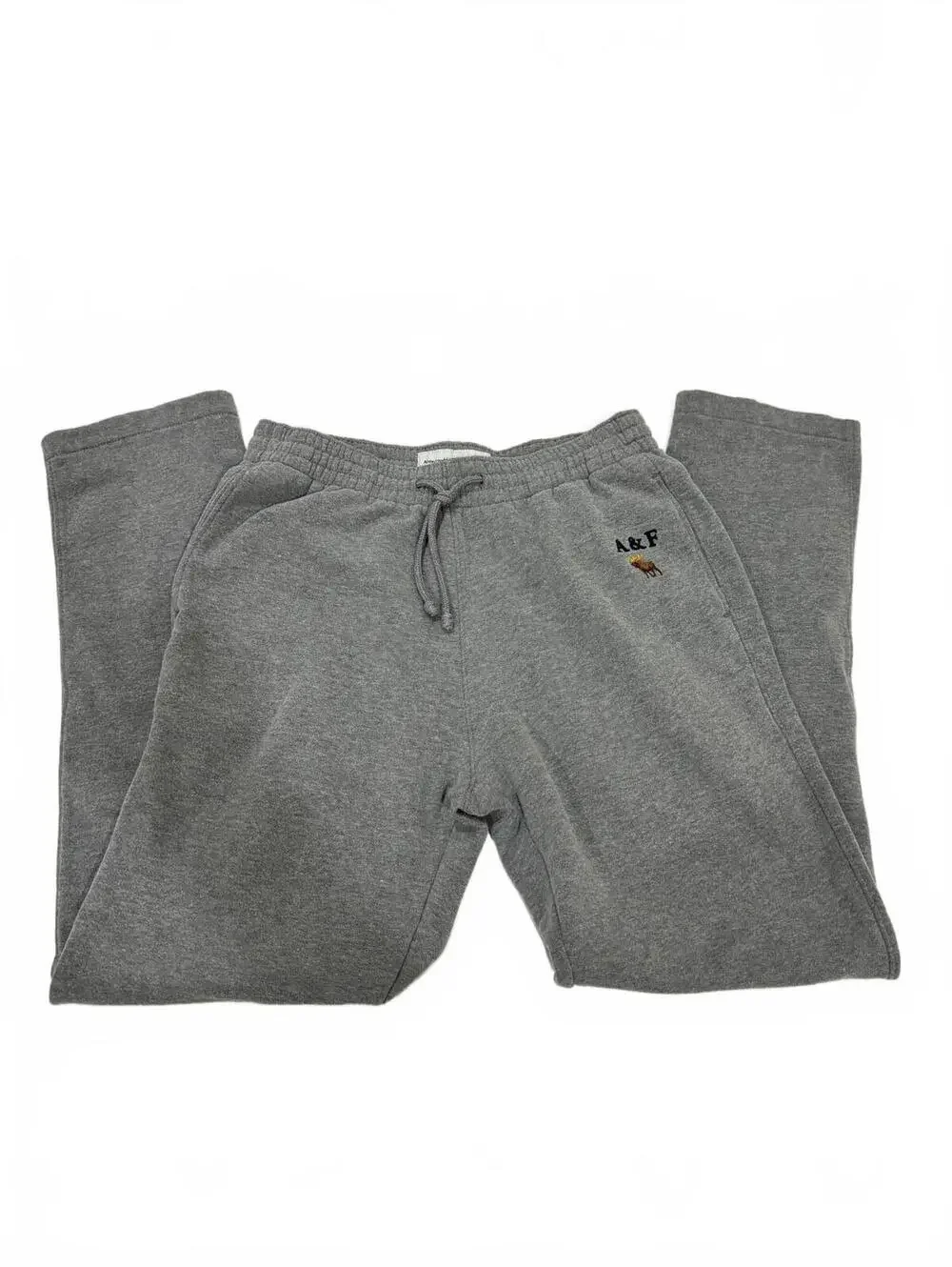 Abercrombie & Fitch Gray Essential Soft Fleece Drawstring Sweatpants- Size Small